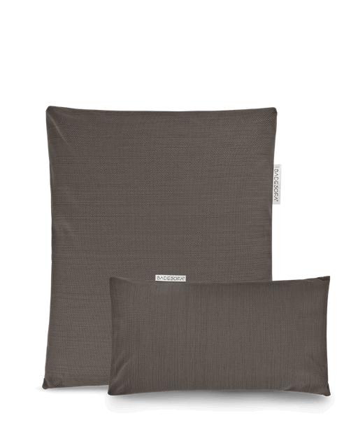 Badesofa Rückenkissen Größe Large und Fusskissen in Mocha