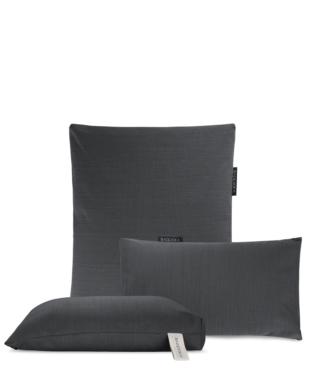 Badesofa Rückenkissen Größe Large, Sitzkissen und Fusskissen in Anthrazit
