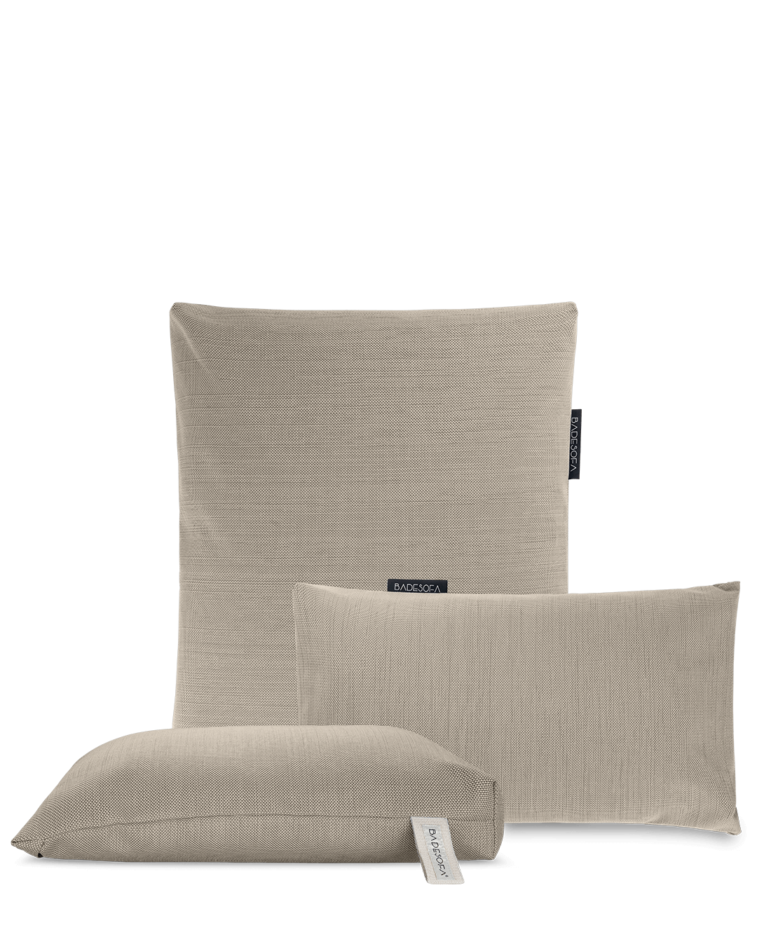Badesofa Rückenkissen Größe Large, Sitzkissen und Fusskissen in Beige